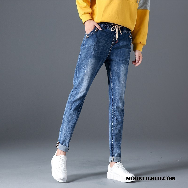 Dame Bukser Tilbud Høj Talje Trend Plus Cashmere Tykke Cowboybukser Jeans Sort