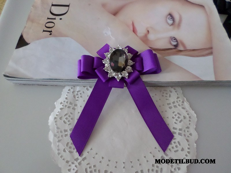 Dame Butterfly Billige Frakke Collar Blomst Pin Corsage Vintage Brun