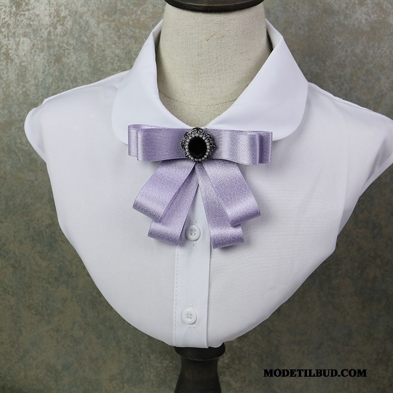 Dame Butterfly Butik Kvinder Skjorte Collar Blomst Elegante Brocher Gul