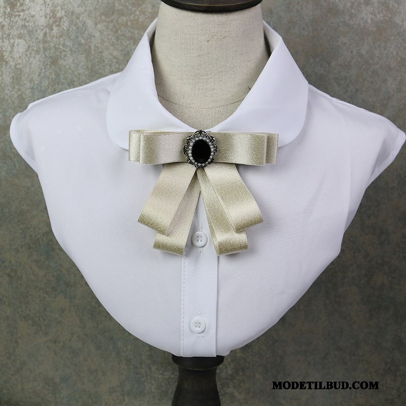 Dame Butterfly Butik Kvinder Skjorte Collar Blomst Elegante Brocher Gul