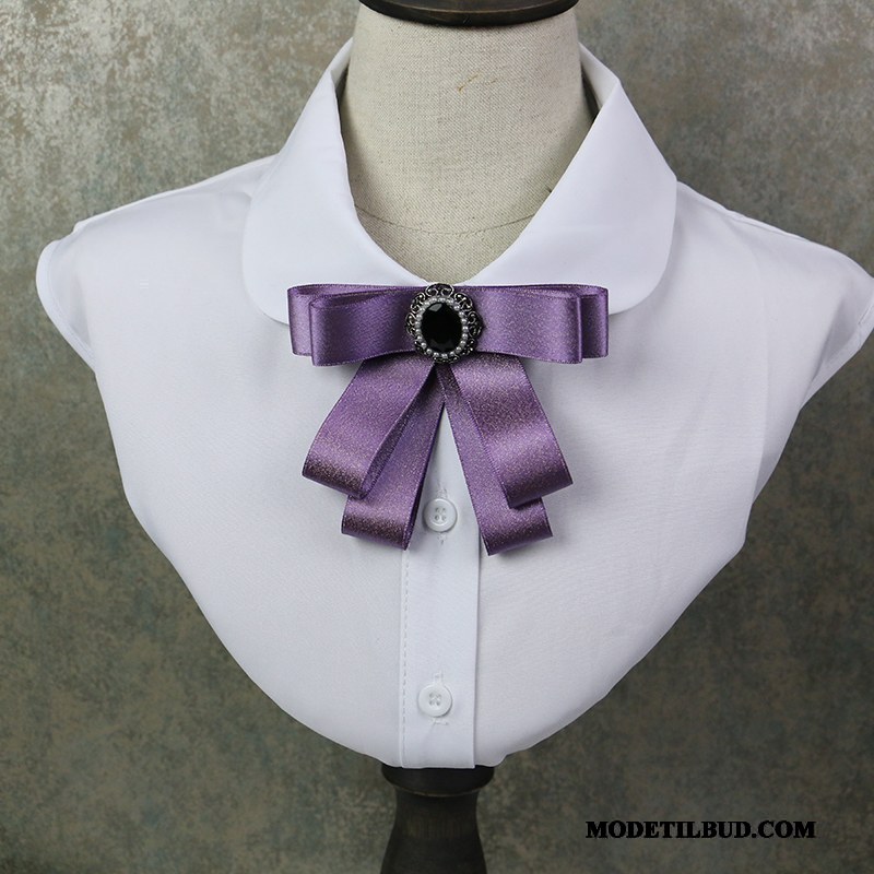 Dame Butterfly Butik Kvinder Skjorte Collar Blomst Elegante Brocher Gul