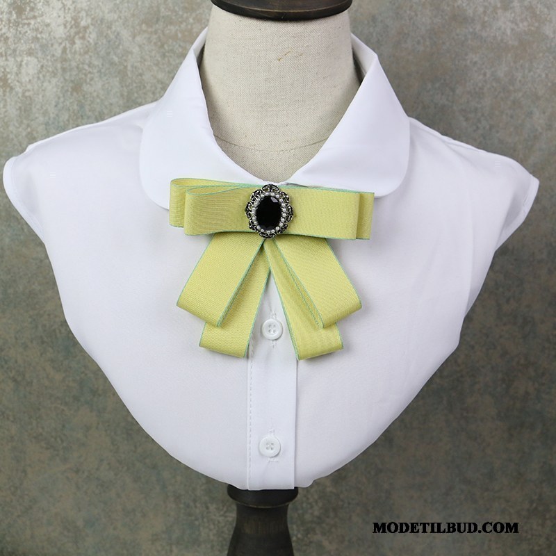 Dame Butterfly Butik Kvinder Skjorte Collar Blomst Elegante Brocher Gul