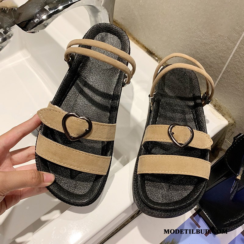 Dame Sandaler Udsalg Platform Sommer Tykke Såler Trend Super Abrikosfarve