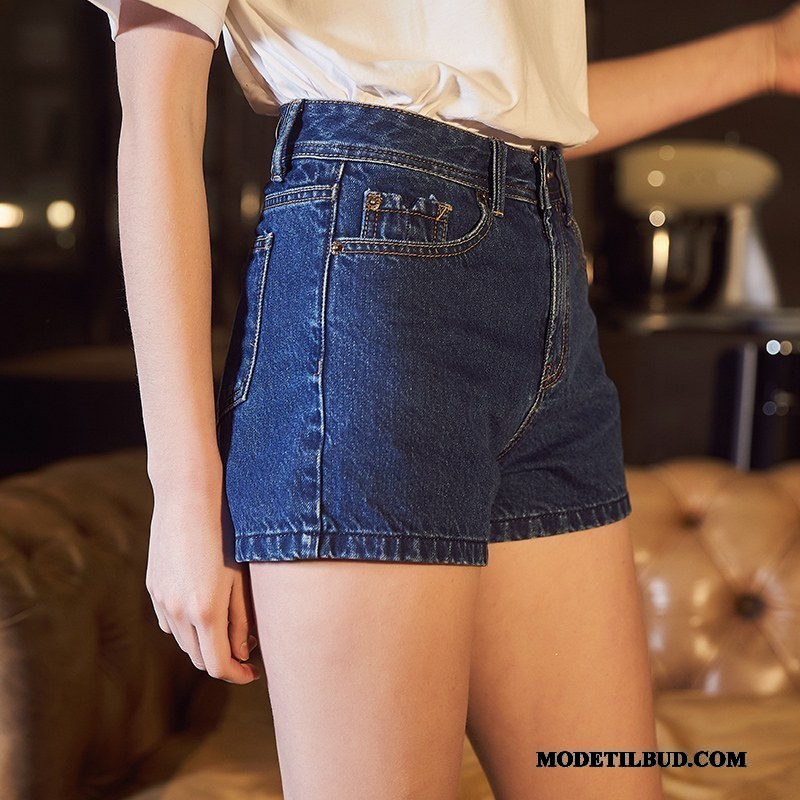 Dame Shorts Online Høj Talje Ny Denim Sommer 2019 Mørk Blå