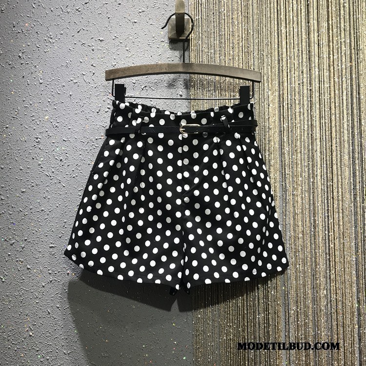 Dame Shorts På Udsalg Casual Bukser Brede Forår 2019 Høj Talje Sort