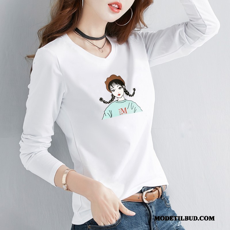 Dame T-shirts Billige Lille Sektion Slim Fit Cartoon Ny Bomuld Gul