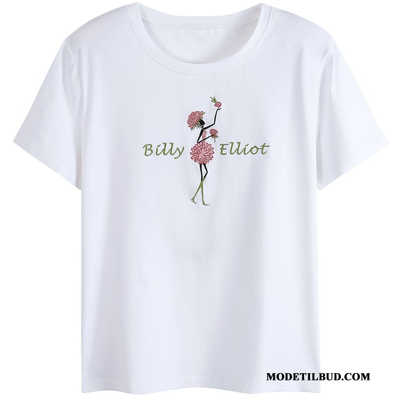 Dame T-shirts Tilbud Kvinder Brede Bomuld Efterår Store Størrelser Hvid Grøn