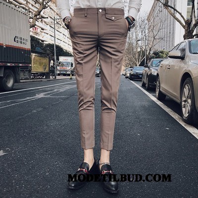 Herre Bukser Billig Trend Mænd Slim Fit Skinny Casual Bukser Khaki