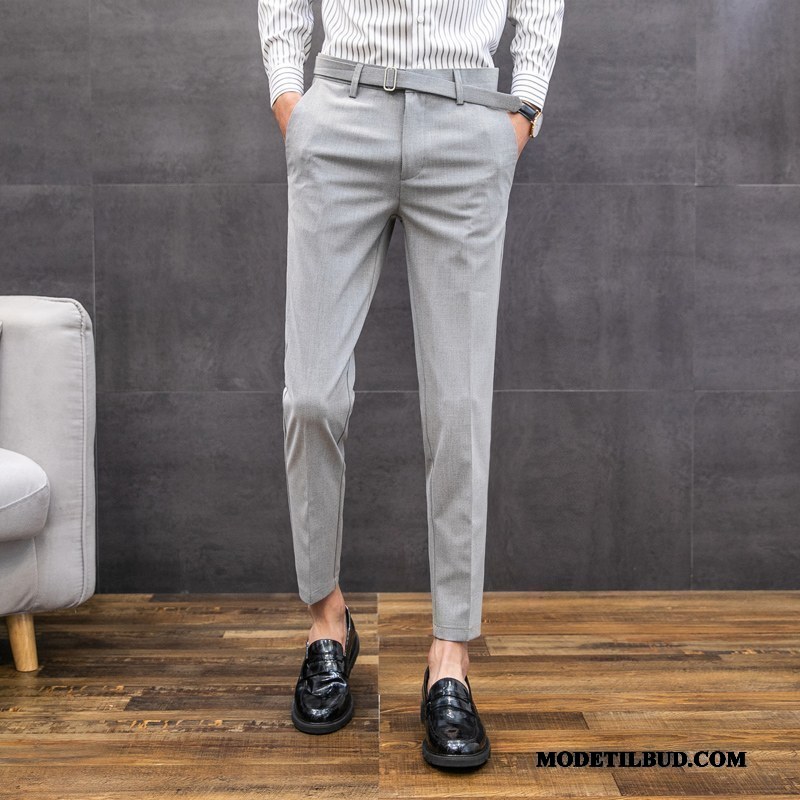 Herre Bukser Udsalg Jakkesæt Forår Slim Fit Trend Casual Bukser Blå