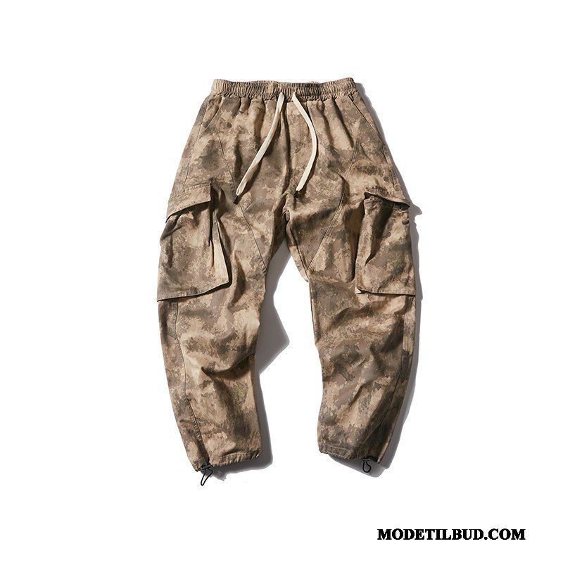 Herre Cargo Bukser Udsalg Ny Sommer Bomuld Trendy Stramme Camouflage Sort