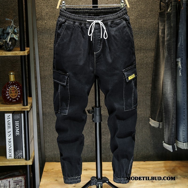 Herre Jeans Billige Casual Bukser Ny Trend Brede Stramme Blå