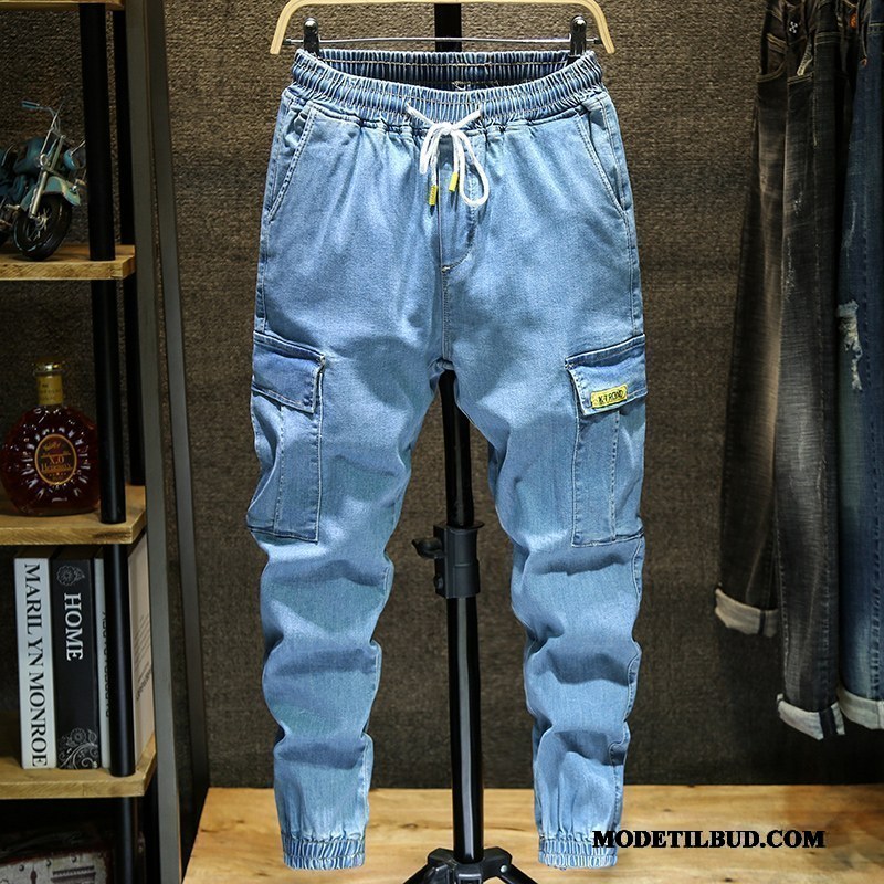 Herre Jeans Billige Casual Bukser Ny Trend Brede Stramme Blå