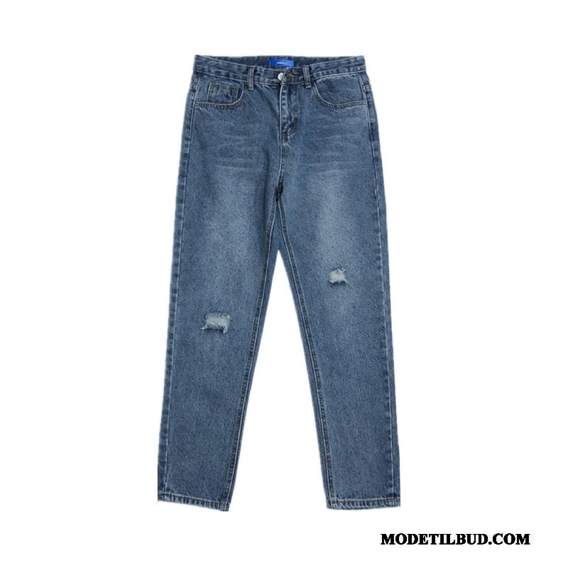 Herre Jeans Udsalg Bukser Slim Fit 2019 Efterår Simple Blå