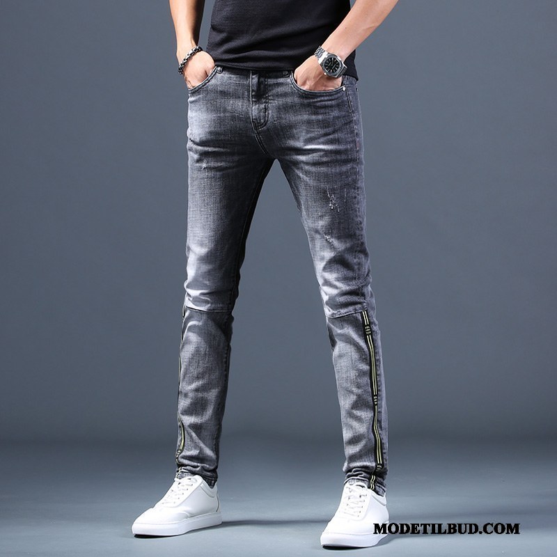 Herre Jeans Udsalg Trend Slim Fit Casual Bukser Sommer Cowboybukser Blå