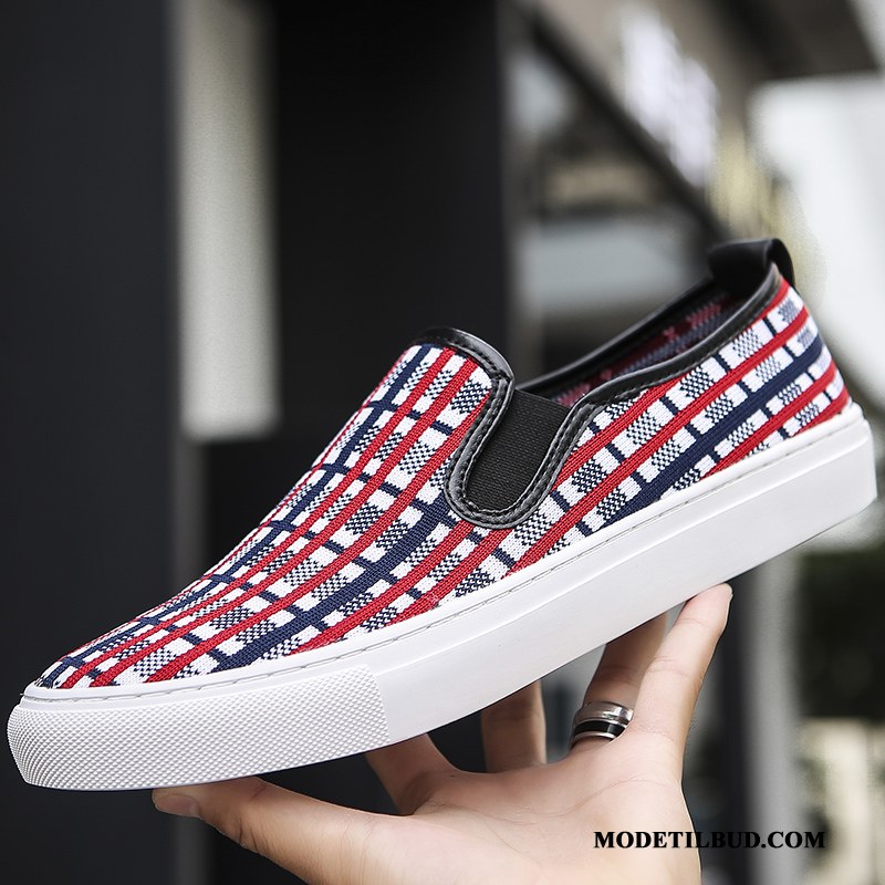 Herre Mokassiner Online Skateboard Sko Britisk Casual Fritids Slip On Tykke Såler Sort