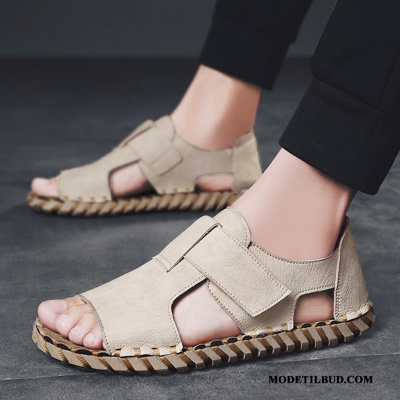 Herre Sandaler Tilbud Trend 2019 Åndbare Sommer Mænd Sand Hvid