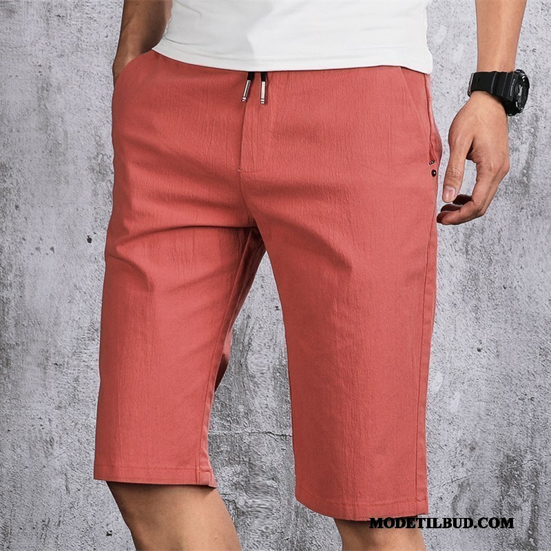 Herre Shorts Billige Elastisk Bukser Slim Fit Trend Fritids Rød