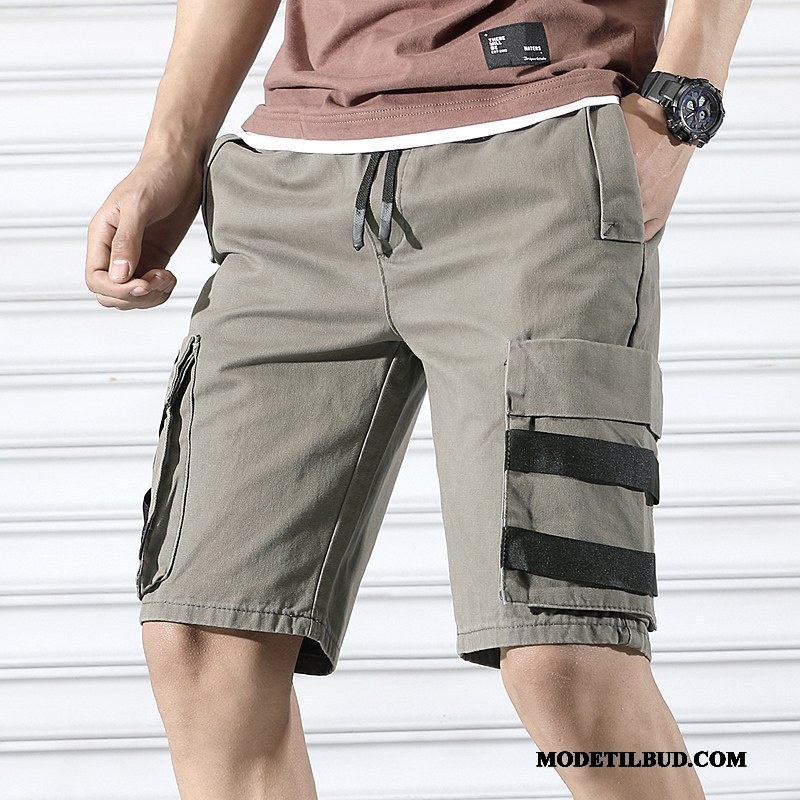 Herre Shorts Billige Sommer Fritids Cargo Tynde Trend Camouflage Gul