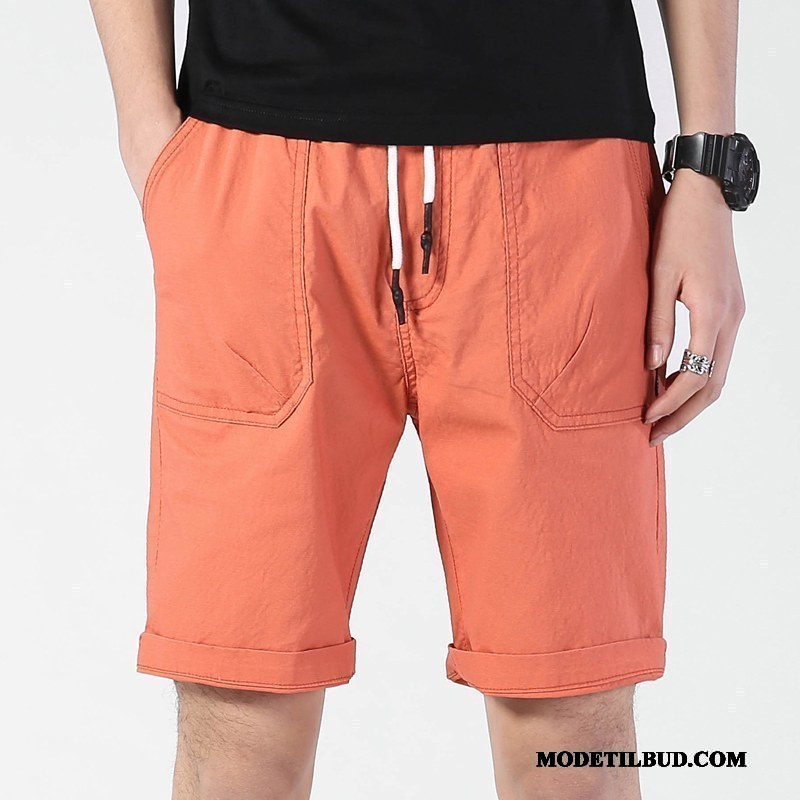 Herre Shorts Billige Trend Bomuld Sommer Fritids Mænd Sand Orange