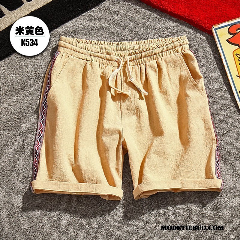 Herre Shorts Køb Mænd Brede Trendy Stribede Fritids Sand Sort