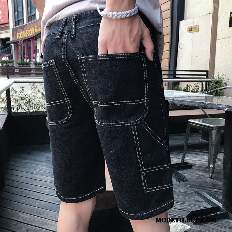 Herre Shorts Online Slim Fit Mænd Trendy Tynde Denim Lyseblå