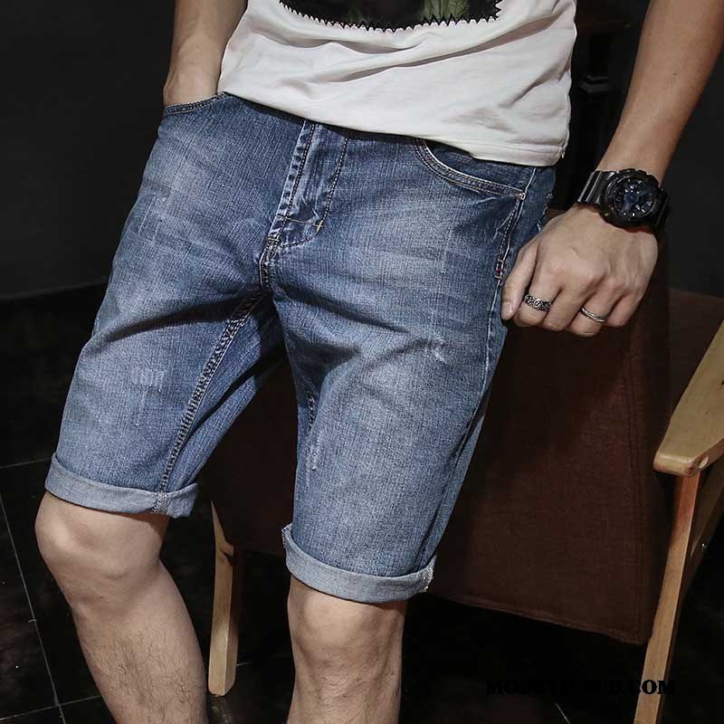 Herre Shorts Salg Trend Denim Sommer Tynde Mænd Blå