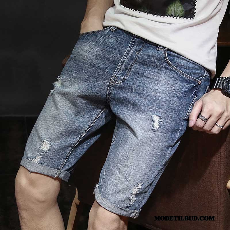 Herre Shorts Salg Trend Denim Sommer Tynde Mænd Blå