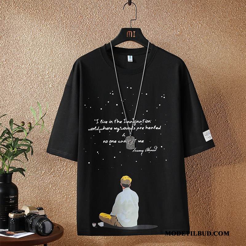 Herre T-shirts Rabat Trendy Halv Ærme Sommer Mode Kort Ærme Hvid