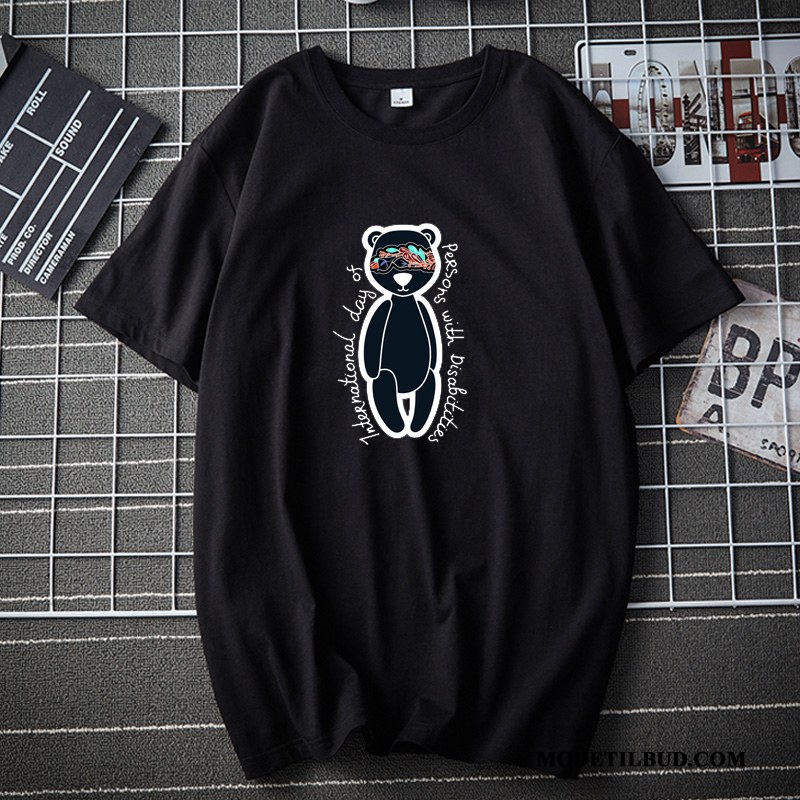 Herre T-shirts Udsalg Sommer Undertrøje Mænd Trendy Brede Ren Hvid