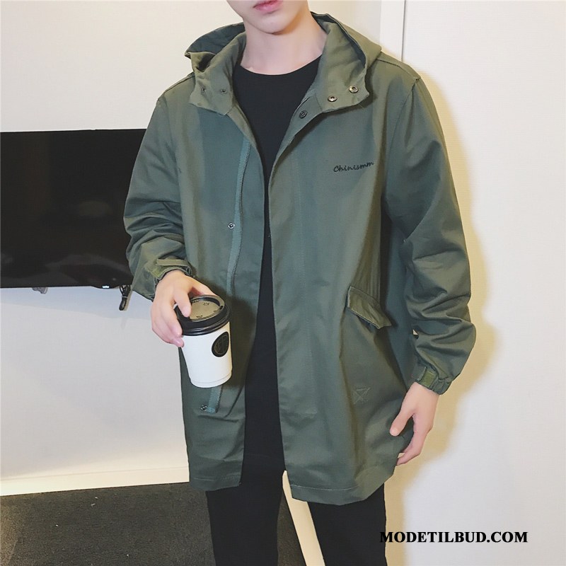 Herre Trenchcoat Billige Cargo Ny Store Størrelser Trend 2019 Sort