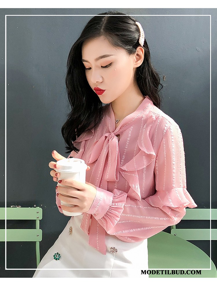 Dame Skjorter Tilbud Chiffon 2019 Efterår Bluser Skjorter Kvinder