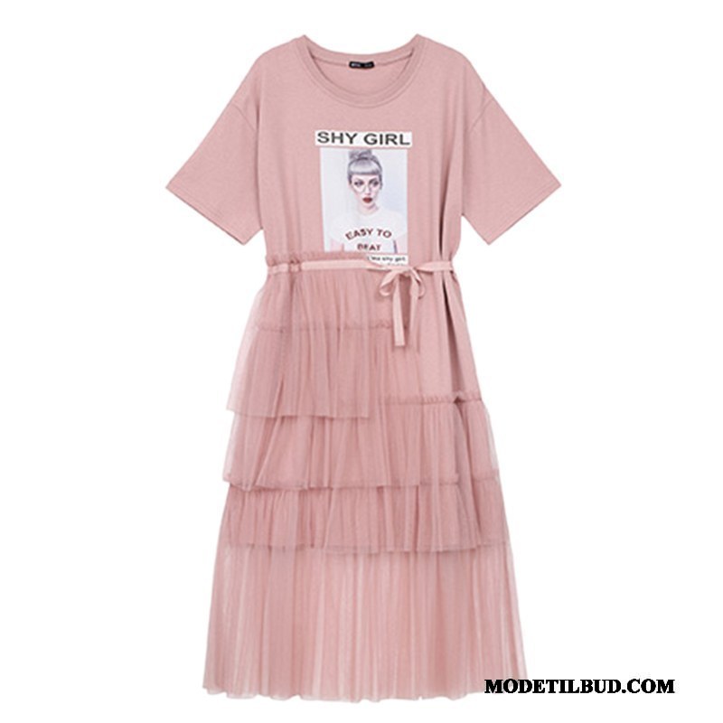 Dame Kjoler Billige Lange 2019 Kvinder Gaze Vintage Pink