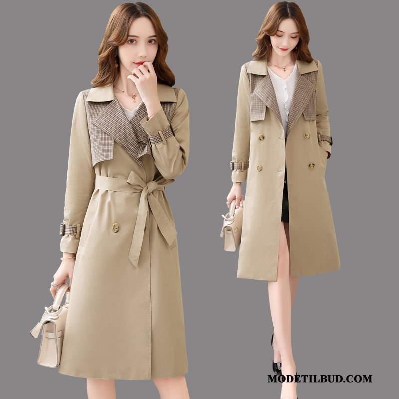 Dame Trenchcoat Billige Frakke Kvinder Mode Ternede Ny Khaki