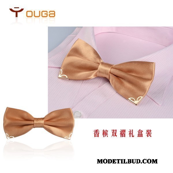 Herre Butterfly Tilbud Dobbelt Smukke Kjole Business Collar Blomst Champagne Guld