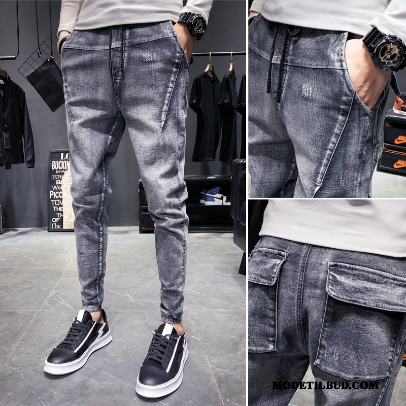 Herre Jeans Billige Lille Sektion Slim Fit Cowboybukser Trendy Brede Bla