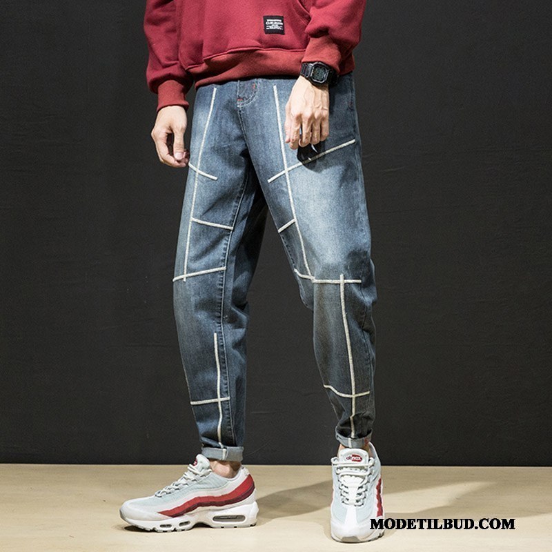 Herre Jeans Billige Uregelmæssig Stribede Trend Smuk Mænd Rød Blå